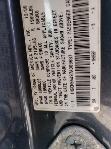 1HGCM55497A069687 2007 Honda Accord Lx