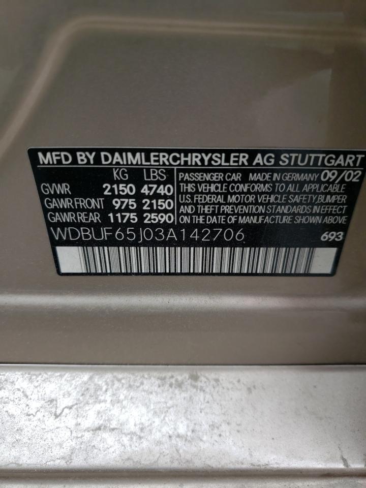 WDBUF65J03A142706 2003 Mercedes-Benz E 320