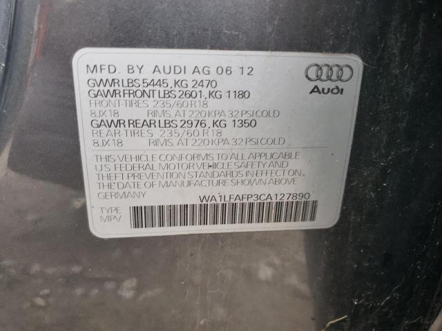 2012 Audi Q5 Premium Plus VIN: WA1LFAFP3CA127890 Lot: 56923884