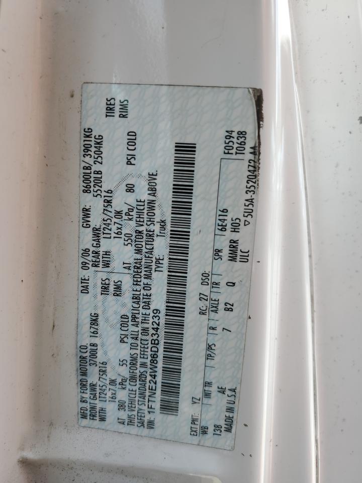 1FTNE24W86DB34239 2006 Ford Econoline E250 Van