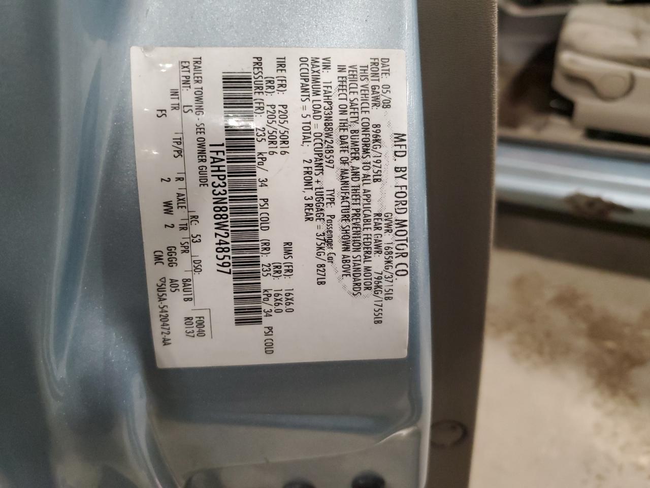 1FAHP33N88W248597 2008 Ford Focus Se