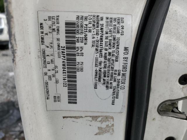 2004 Ford Crown Victoria Lx VIN: 2FAFP74W84X116122 Lot: 56089854