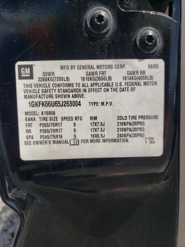 1GKFK66U65J263004 2005 GMC Yukon Xl Denali