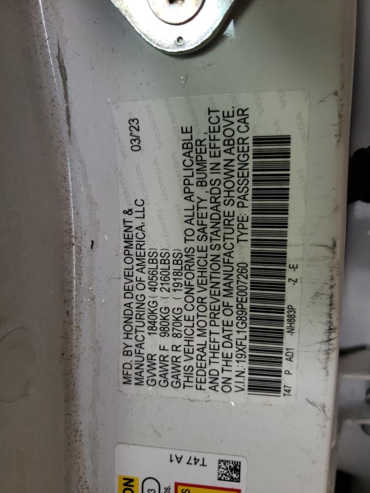19XFL1G89PE007260 HONDA CIVIC 2023