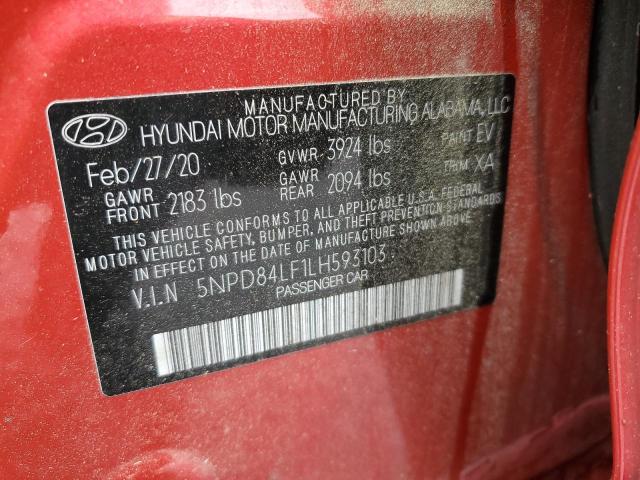 2020 Hyundai Elantra Sel VIN: 5NPD84LF1LH593103 Lot: 54464824