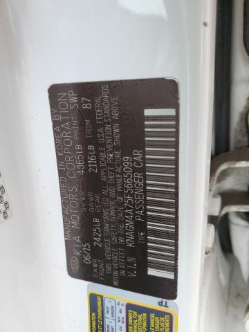 2015 Kia Optima Lx VIN: KNAGM4A75F5665099 Lot: 52844234