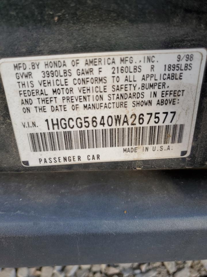 1HGCG5640WA267577 1998 Honda Accord Lx