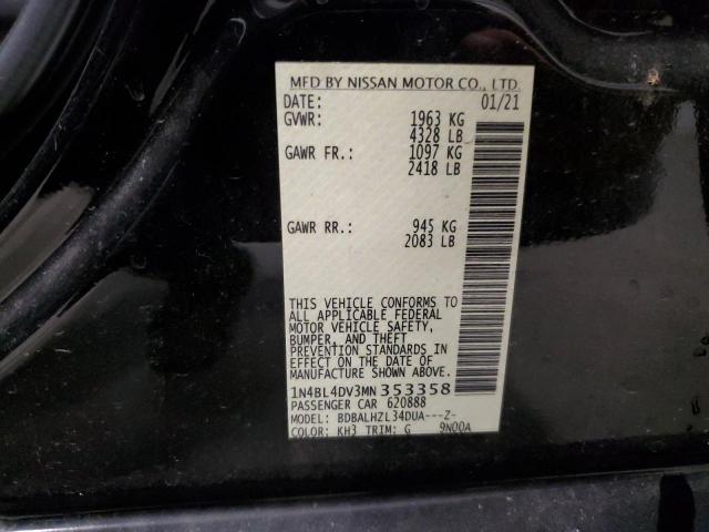 2021 Nissan Altima Sv VIN: 1N4BL4DV3MN353358 Lot: 54014034