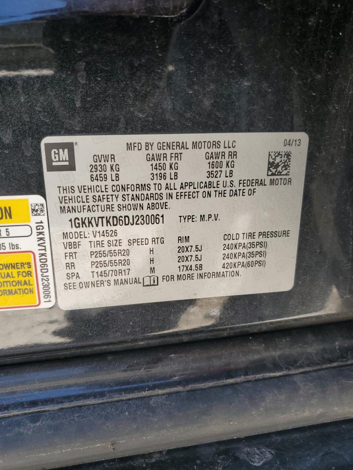 1GKKVTKD6DJ230061 2013 GMC Acadia Denali