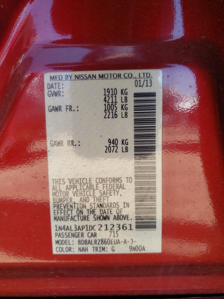 2013 Nissan Altima 2.5 vin: 1N4AL3AP1DC212361