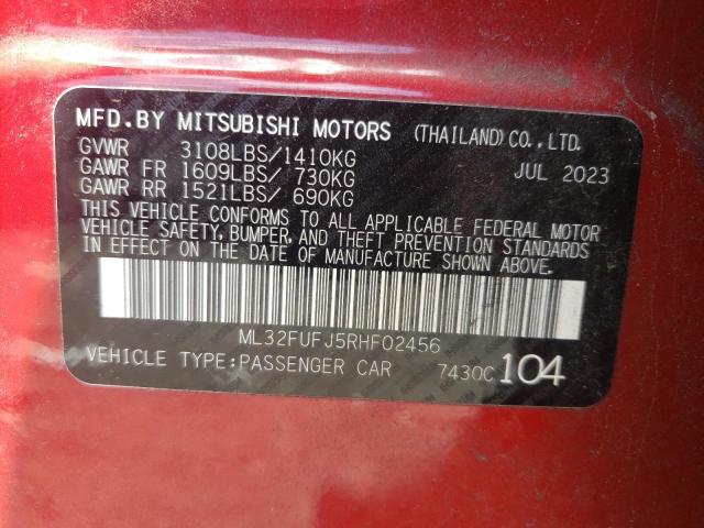 2024 Mitsubishi Mirage G4 Es VIN: ML32FUFJ5RHF02456 Lot: 56679274