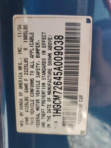 2005 Honda Accord Ex VIN: 1HGCM72645A009038 Lot: 56190274