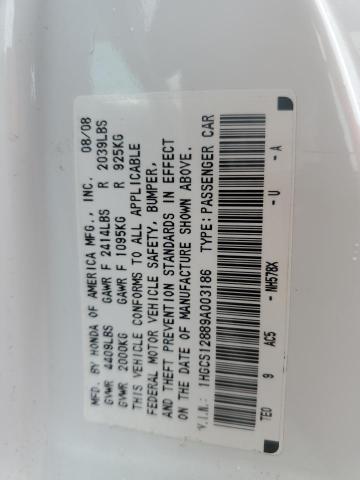 1HGCS12889A003186 2009 Honda Accord Exl