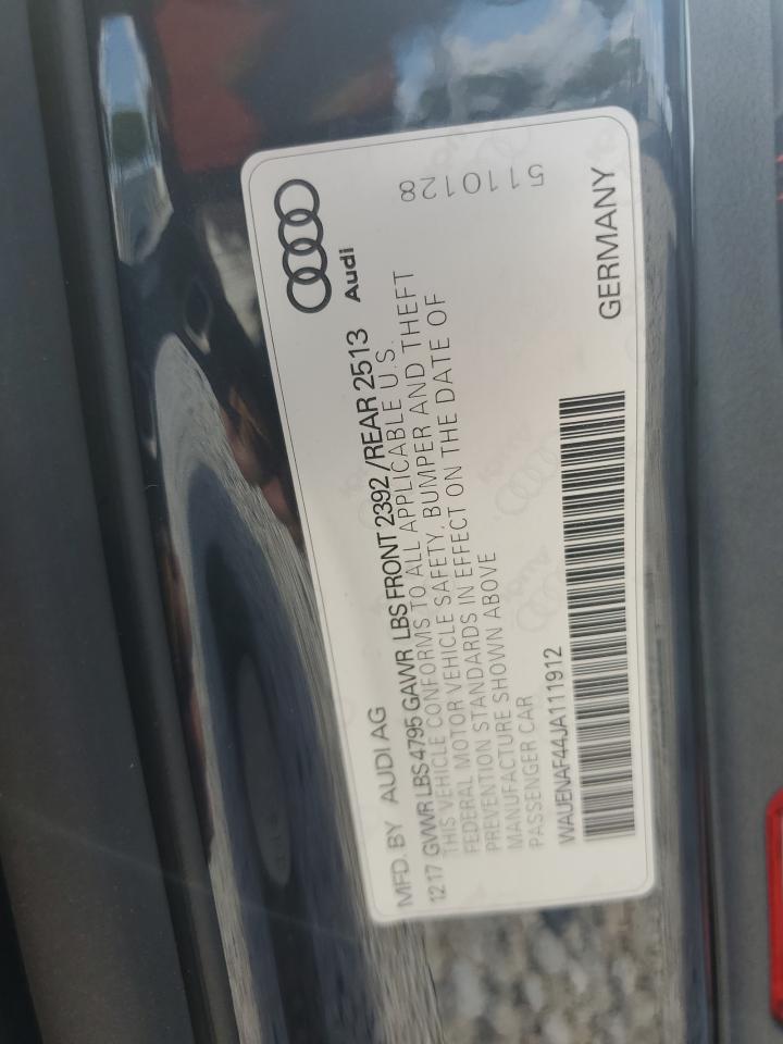 WAUENAF44JA111912 2018 Audi A4 Premium Plus