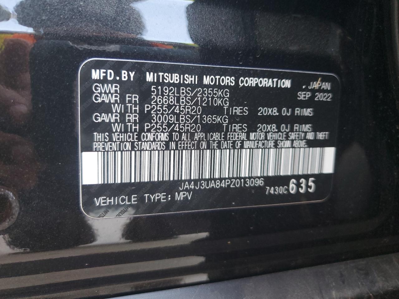 JA4J3UA84PZ013096 2023 Mitsubishi Outlander Se