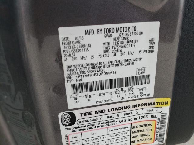 2013 Ford F150 Supercrew VIN: 1FTFW1CF3DFD90612 Lot: 53850354