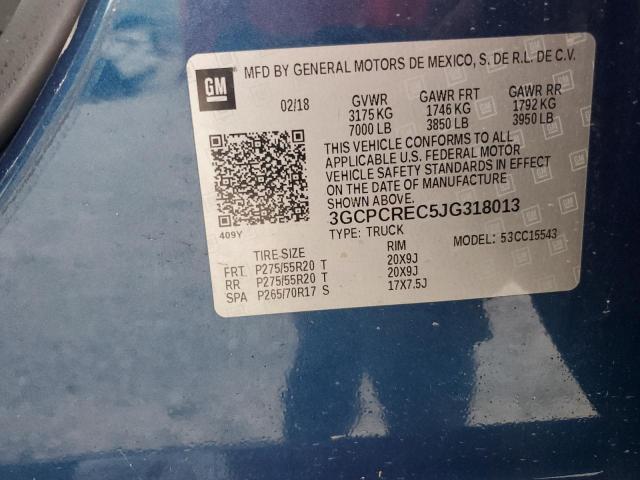 2018 Chevrolet Silverado C1500 Lt VIN: 3GCPCREC5JG318013 Lot: 55383344