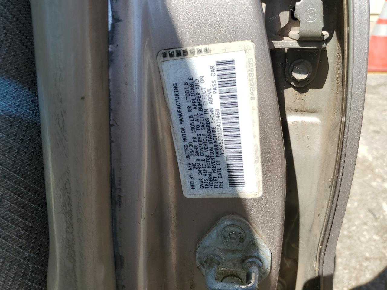 1Y1SK52831Z415468 2001 Chevrolet Geo Prizm Base