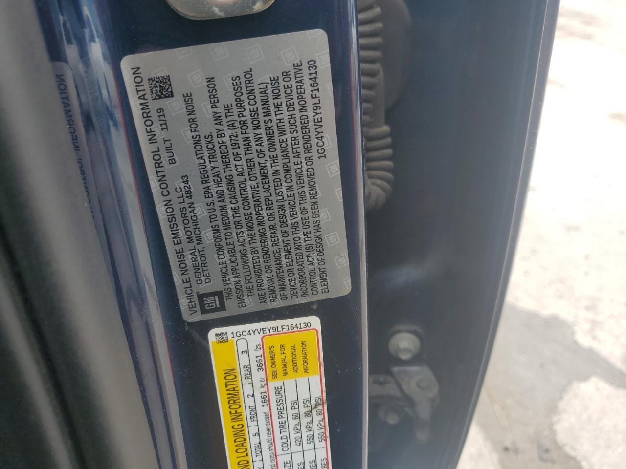 1GC4YVEY9LF164130 CHEVROLET ALL Models 2020