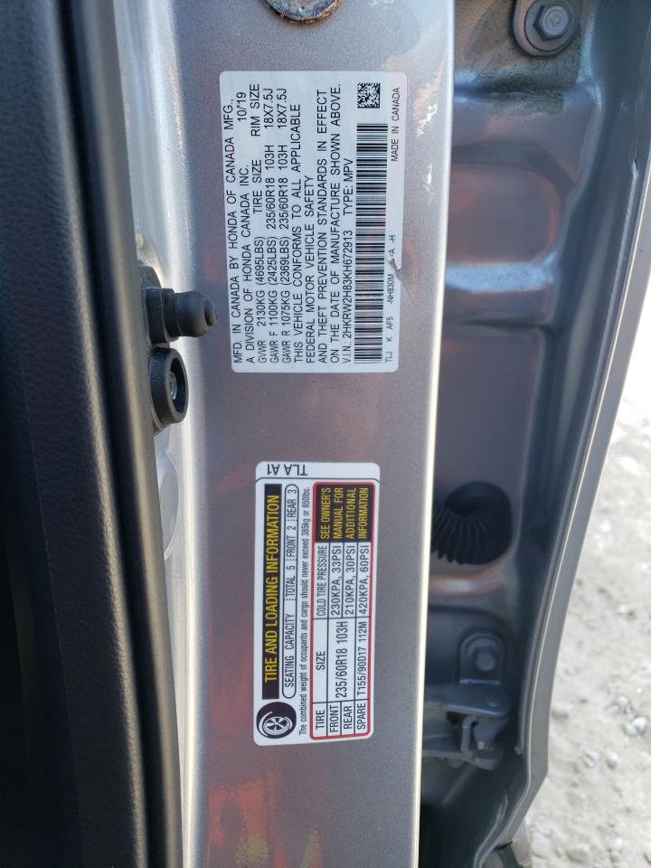 2HKRW2H83KH672913 2019 Honda Cr-V Exl