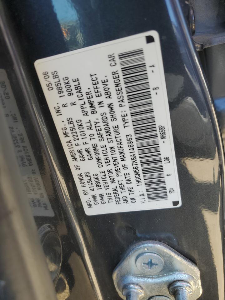 1HGCM567X6A146963 2006 Honda Accord Ex