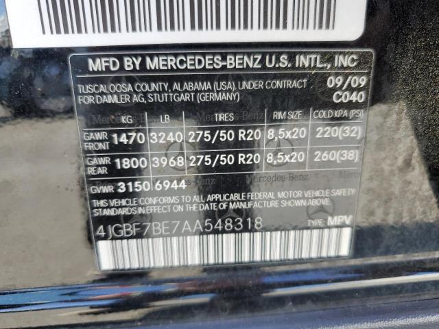 2010 Mercedes-Benz Gl 450 4Matic VIN: 4JGBF7BE7AA548318 Lot: 52921564