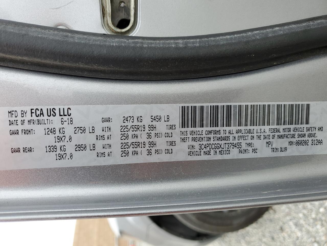 3C4PDCGGXJT379455 2018 Dodge Journey Crossroad