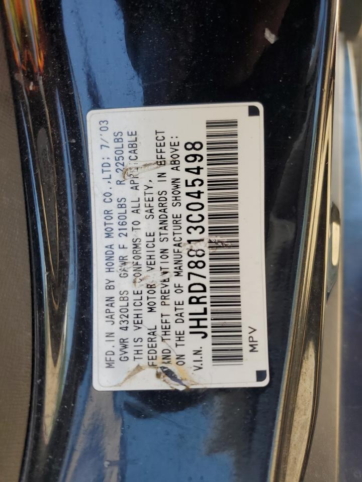 JHLRD78813C045498 2003 Honda Cr-V Ex