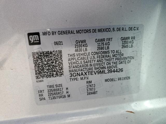 2021 CHEVROLET EQUINOX LT - 3GNAXTEV9ML394426