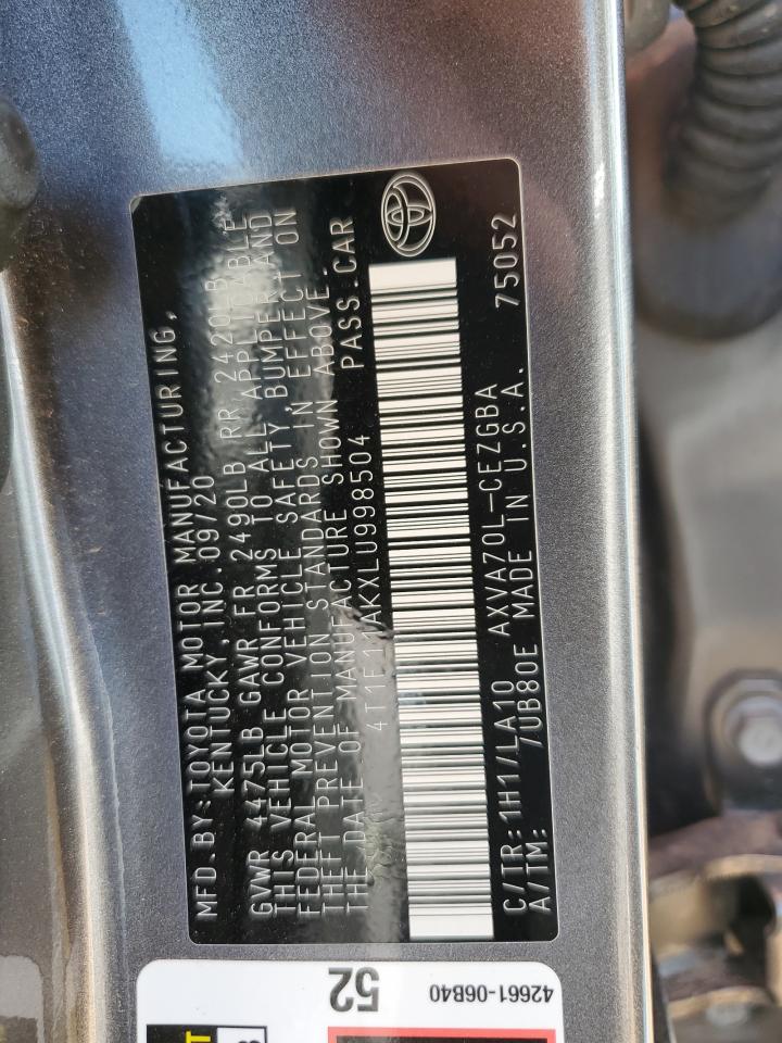 4T1F11AKXLU998504 2020 Toyota Camry Xle