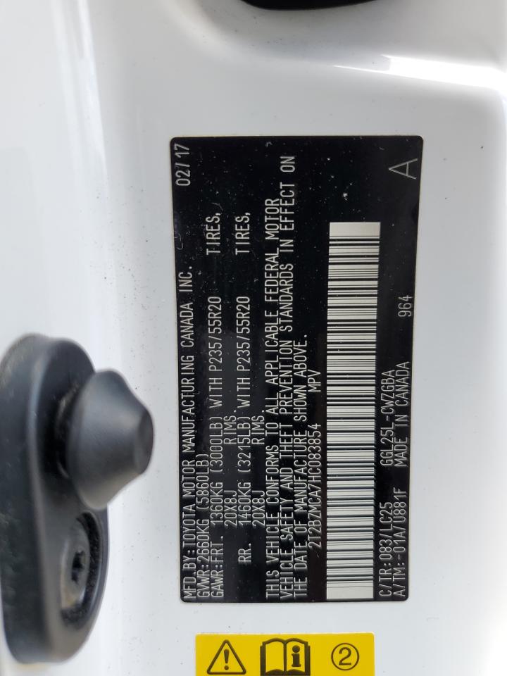 2T2BZMCA7HC083854 2017 Lexus Rx 350 Base