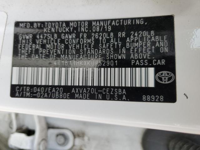 2019 Toyota Camry L VIN: 4T1B11HKXKU852901 Lot: 55623734