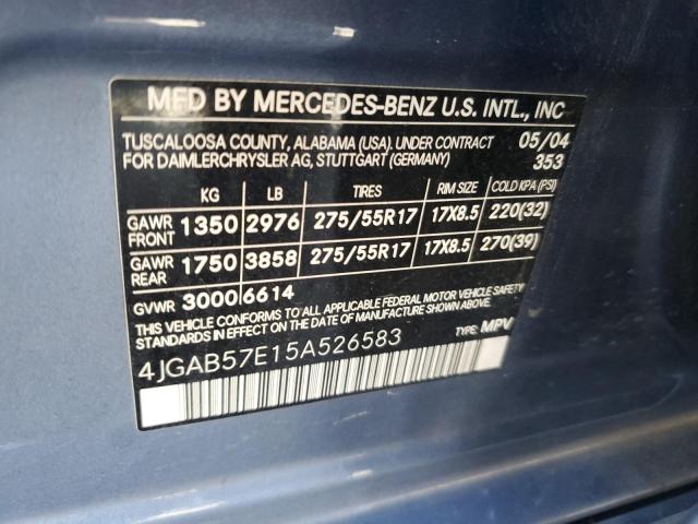 2005 Mercedes-Benz Ml 350 VIN: 4JGAB57E15A526583 Lot: 53134774