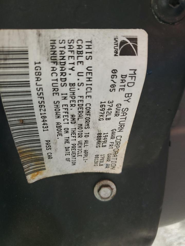 1G8AJ55F56Z104431 2006 Saturn Ion Level 2