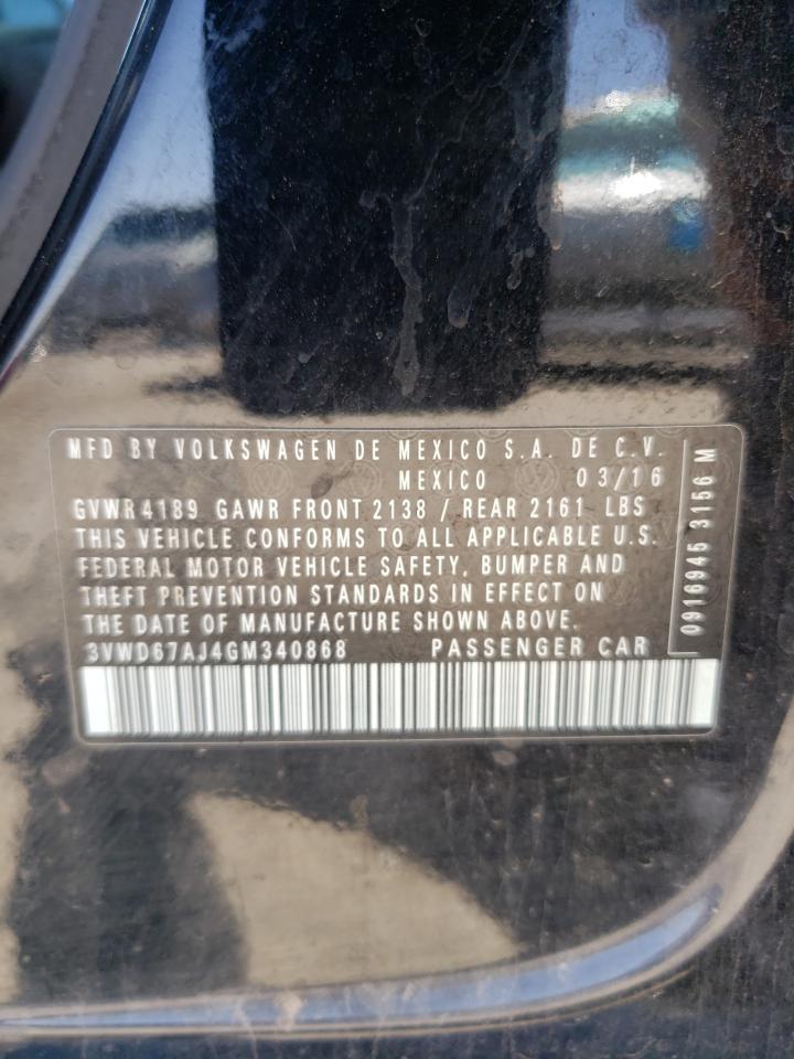 3VWD67AJ4GM340868 2016 Volkswagen Jetta Se