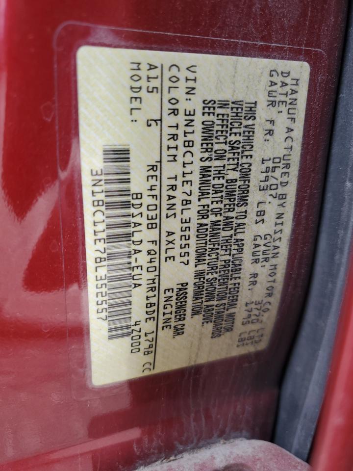 3N1BC11E78L352557 2008 Nissan Versa S