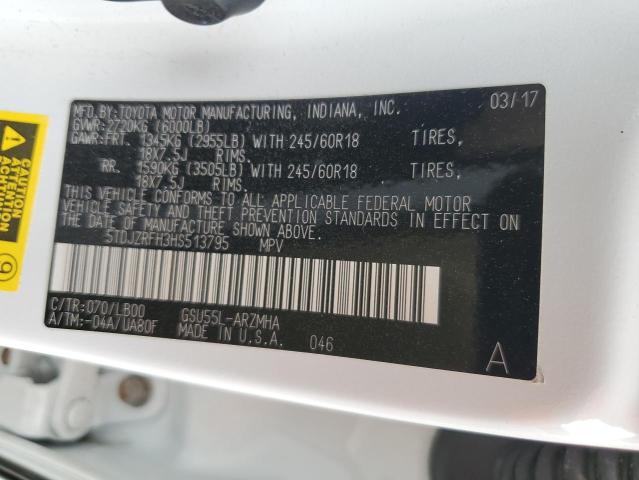 2017 Toyota Highlander Se VIN: 5TDJZRFH3HS513795 Lot: 53648014