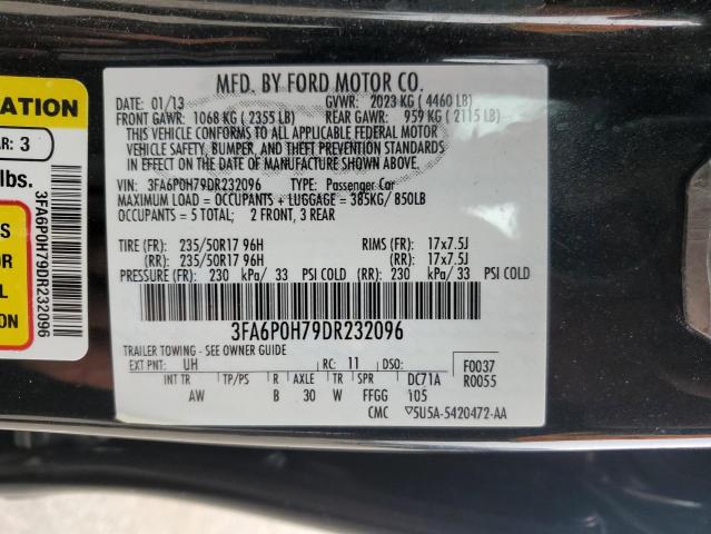 2013 Ford Fusion Se VIN: 3FA6P0H79DR232096 Lot: 53303614