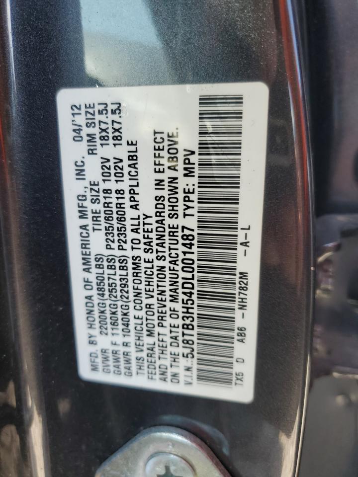 5J8TB3H54DL001487 2013 Acura Rdx Technology