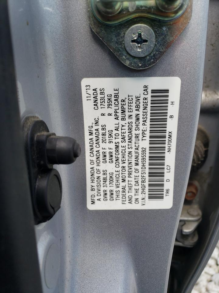 2HGFB2F51DH595592 2013 Honda Civic Lx