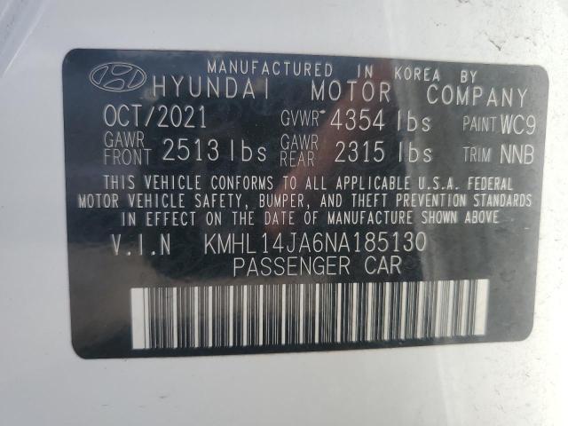 2022 Hyundai Sonata Sel VIN: KMHL14JA6NA185130 Lot: 54375144