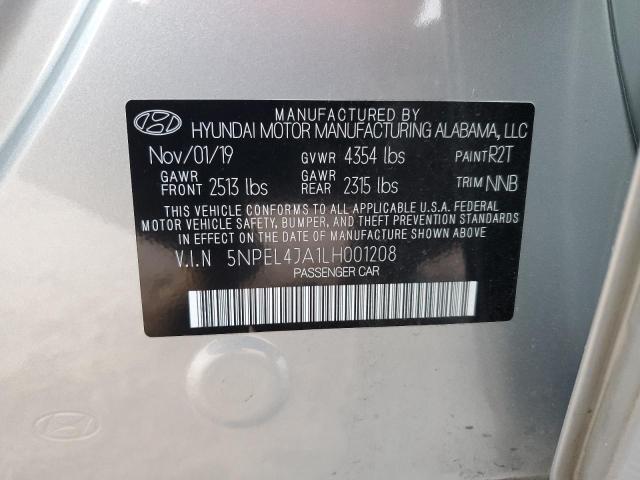 2020 Hyundai Sonata Sel VIN: 5NPEL4JA1LH001208 Lot: 54234844