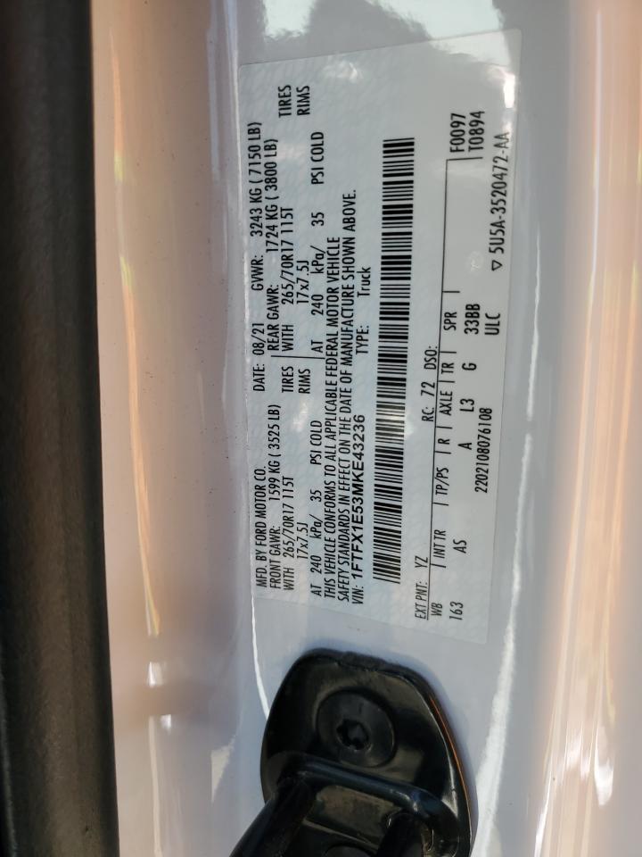 1FTFX1E53MKE43236 FORD F-150 2021