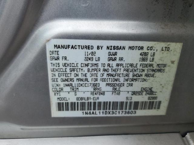 2003 Nissan Altima Base VIN: 1N4AL11DX3C173603 Lot: 53589814