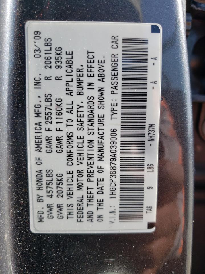 1HGCP36879A039006 2009 Honda Accord Exl