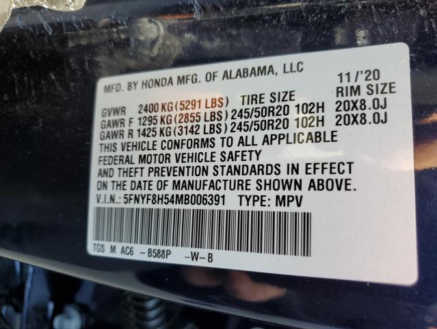 2021 Honda Passport Exl VIN: 5FNYF8H54MB006391 Lot: 55853644