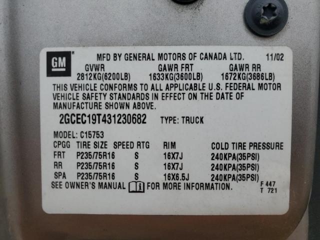 2GCEC19T431230682 2003 Chevrolet Silverado C1500