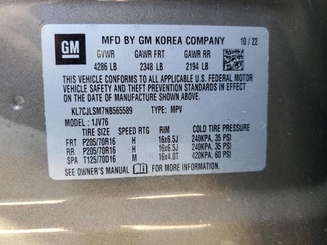 2022 CHEVROLET TRAX 1LT - KL7CJLSM7NB565589