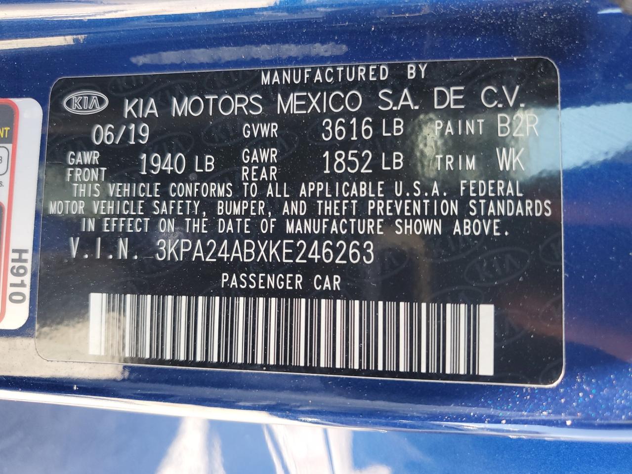 3KPA24ABXKE246263 2019 Kia Rio S