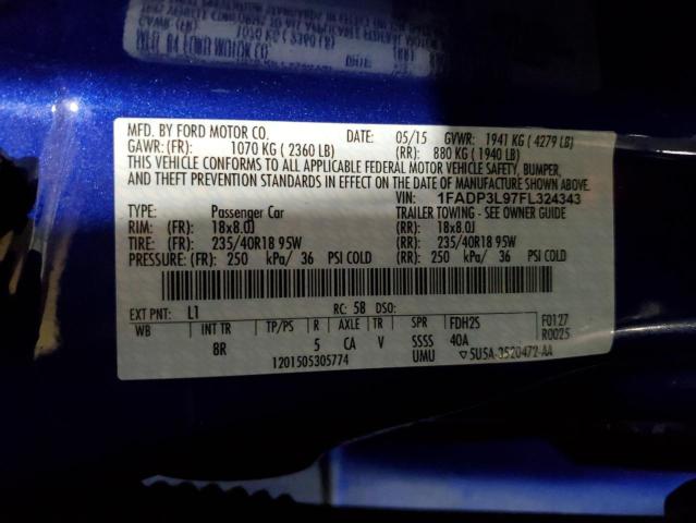 2015 Ford Focus St VIN: 1FADP3L97FL324343 Lot: 53961754